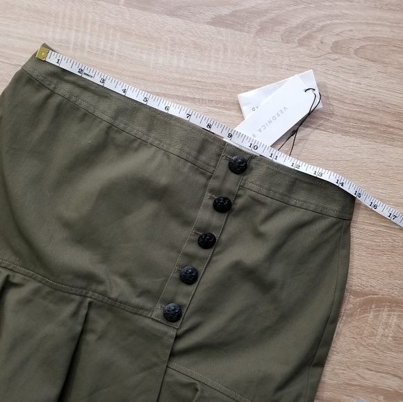 Veronica Beard Army Green Ruffle Mini Skirt - Picture 8 of 8